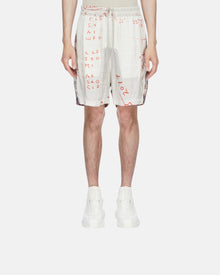 Boxer Printed Cupro Twill Shorts Milk/Orange/Milk Plaid