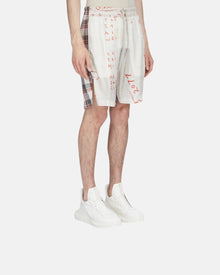 Boxer Printed Cupro Twill Shorts Milk/Orange/Milk Plaid