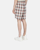 Boxer Printed Cupro Twill Shorts Milk/Orange/Milk Plaid
