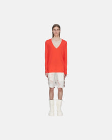 Boxer Printed Cupro Twill Shorts Milk/Orange/Milk Plaid