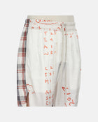 Boxer Printed Cupro Twill Shorts Milk/Orange/Milk Plaid