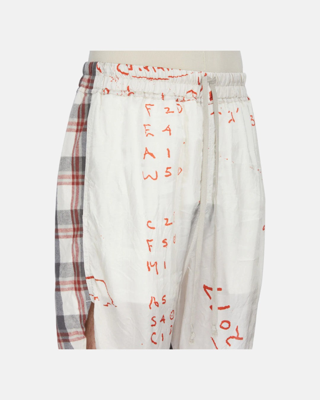 Boxer Printed Cupro Twill Shorts Milk/Orange/Milk Plaid