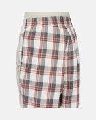 Boxer Printed Cupro Twill Shorts Milk/Orange/Milk Plaid