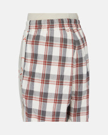 Boxer Printed Cupro Twill Shorts Milk/Orange/Milk Plaid
