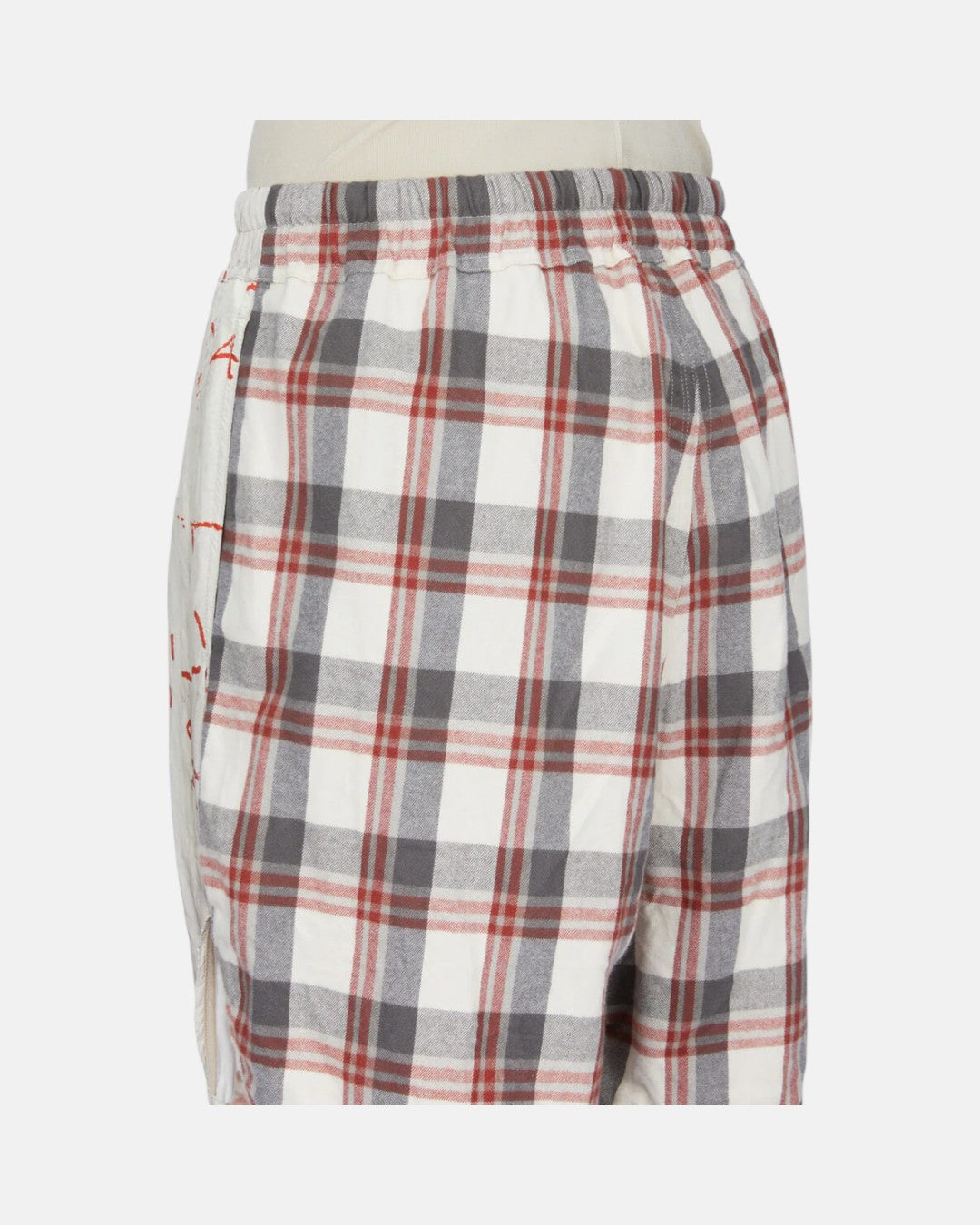Boxer Printed Cupro Twill Shorts Milk/Orange/Milk Plaid