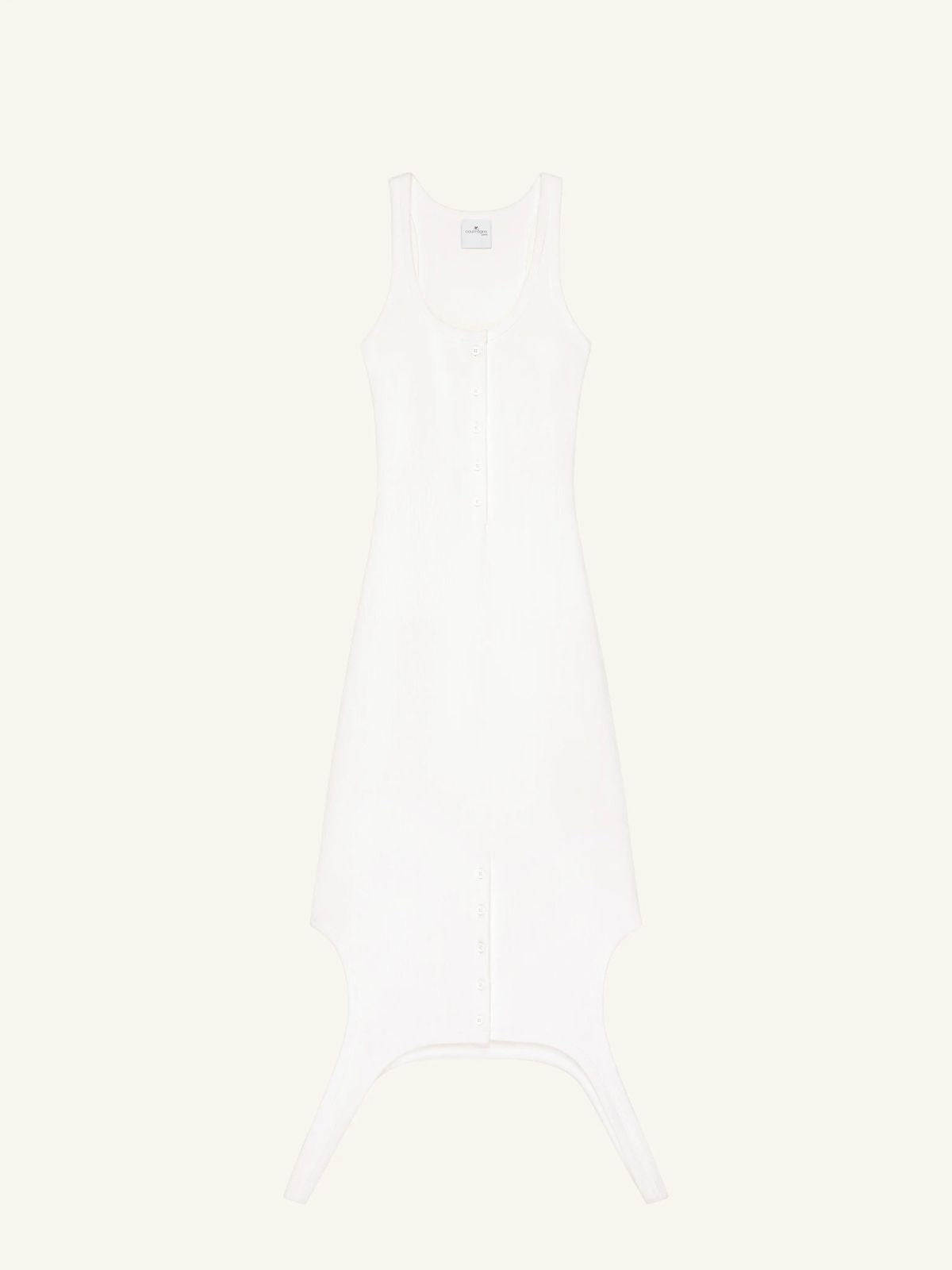 Long Dress Reversed Rib Knit White