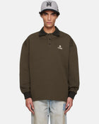 Ma Oversized Ls Polo Dark Brown