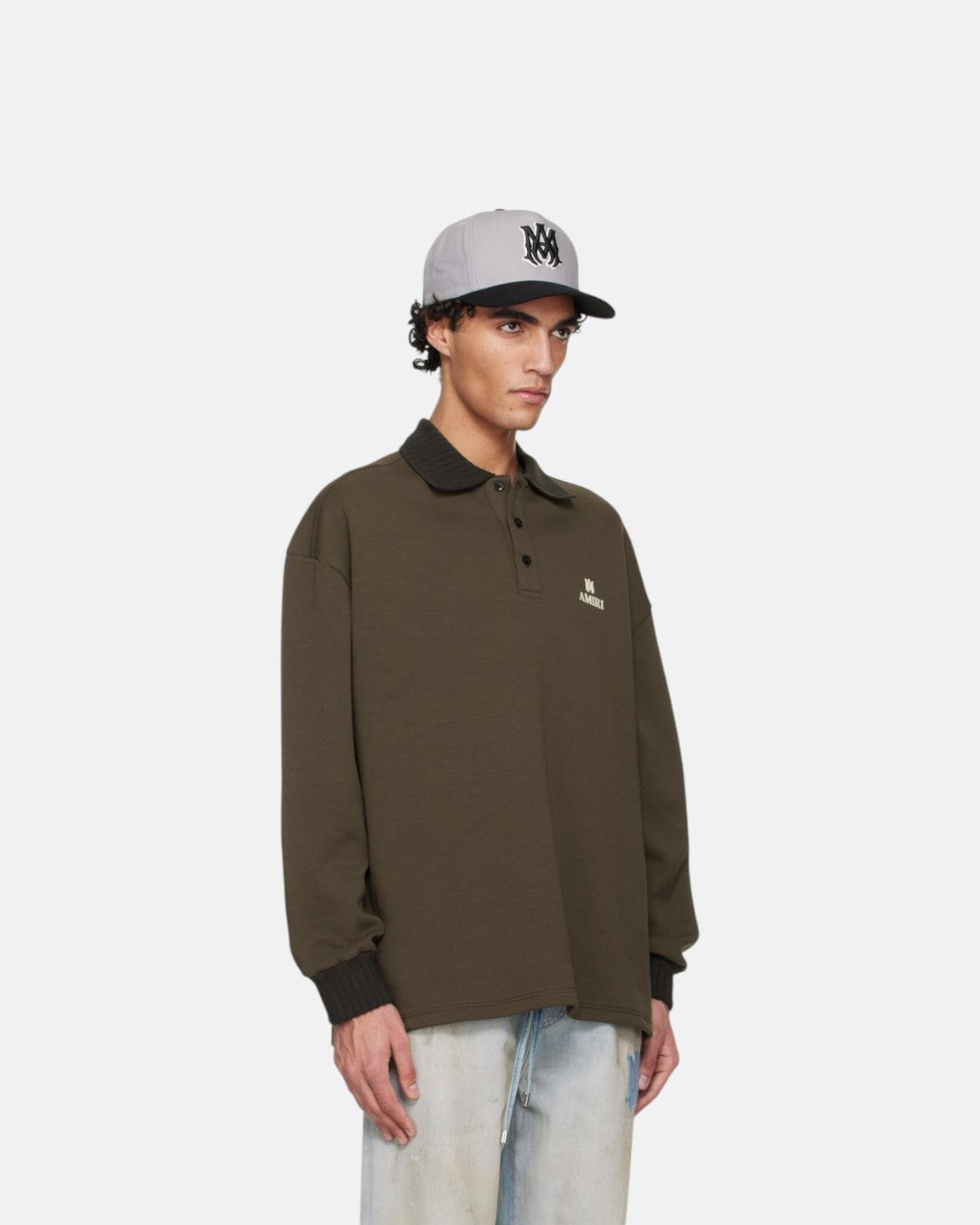 Ma Oversized Ls Polo Dark Brown