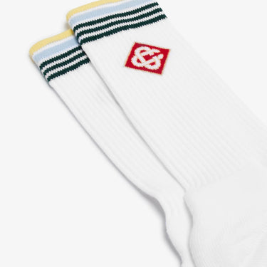 Casablanca Stripe Monogram Sport Socks Diamond Cc