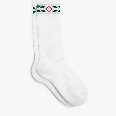 Casablanca Ribbed Logo Sport Sock White