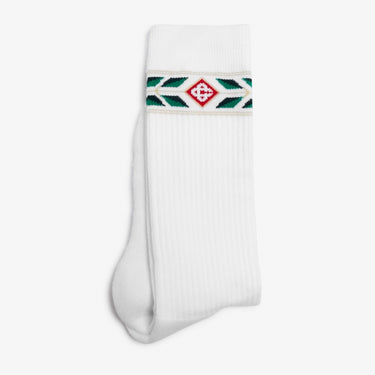 Casablanca Ribbed Logo Sport Sock White