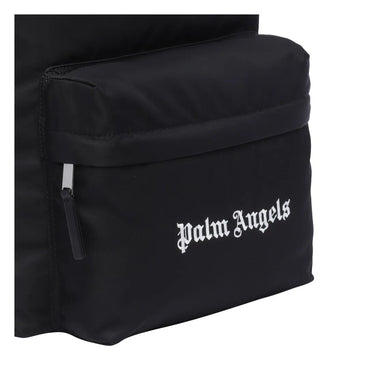 Palm Angels Nylon Logo Backpack Black White