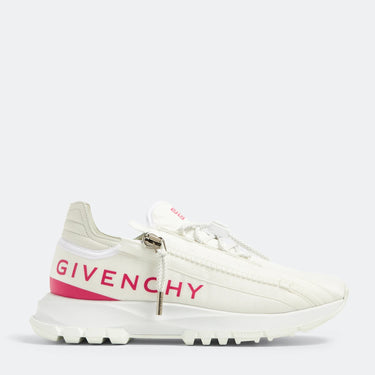 Givenchy Women Zip Detailed Lace-Up Sneakers White/Fuchsia