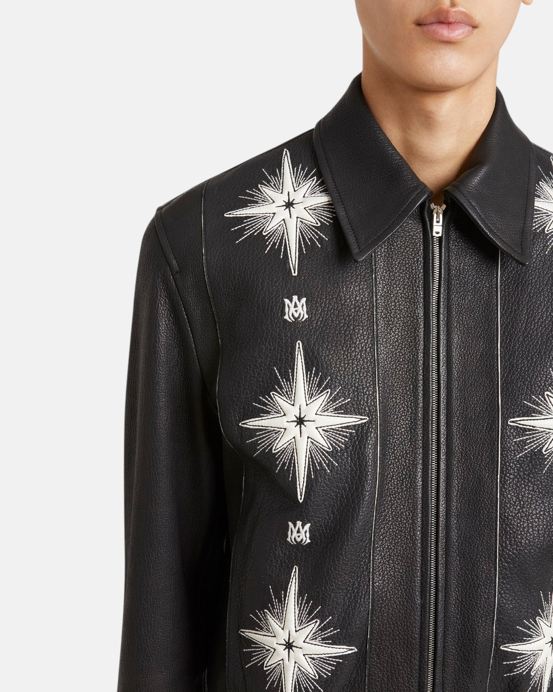 Starburst Leather Jacket Black