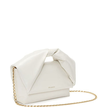JW Anderson Large Twister Leather Top Handle Bag Off White