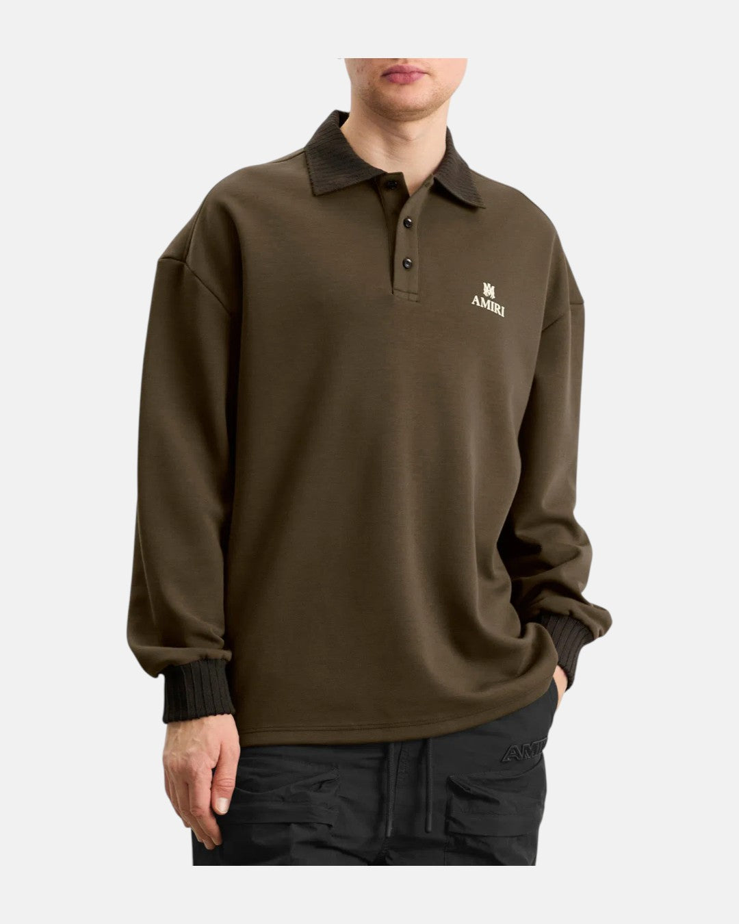 Ma Oversized Ls Polo Dark Brown