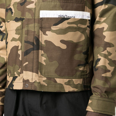 Palm Angels Sartorial Tape Camo Work Jkt Military Off White