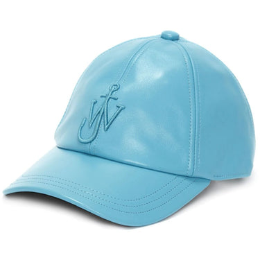 JW Anderson Leather Baseball Cap With Anchor Logo Blue