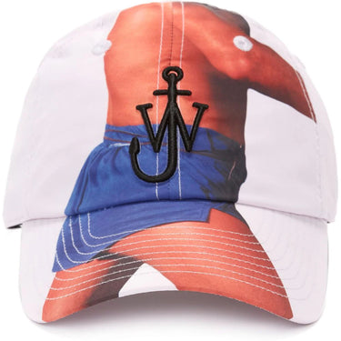 JW Anderson Printed Baseball Cap With Anchor Logo White