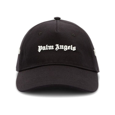 Palm Angels Logo Cap Black White