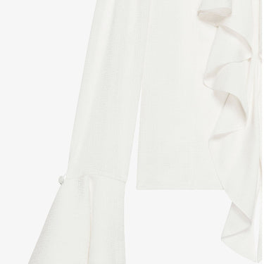 Givenchy Women Blouse In 4G Silk With Ruffles White