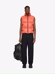 Givenchy Sleeveless Puffer Jacket With Buckles Orange