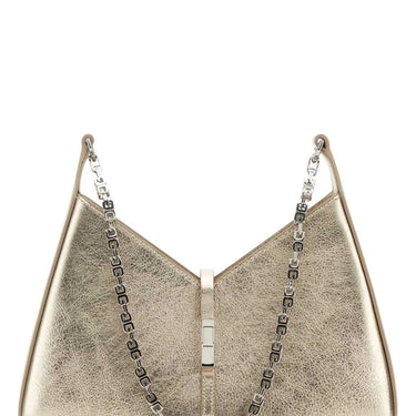 Givenchy Small Cut Out Bag In Laminated Leather With Chain Dusty Gold