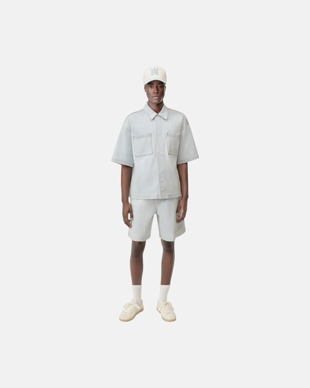 Amiri 3D Ss Snap Shirt Light Indigo