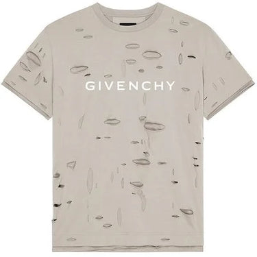 Givenchy Oversized T-Shirt In Destroyed Cotton Taupe