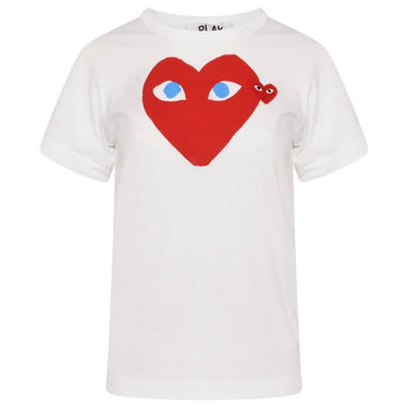 Comme Des Garcons Play Women Red Play T-Shirt With Blue Eyes