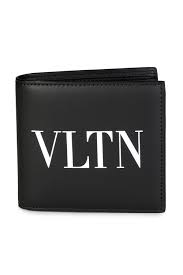 valentino vltn wallet in calfskin leather black