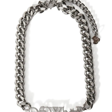 Off White Logo Chain Necklace Silver No Color