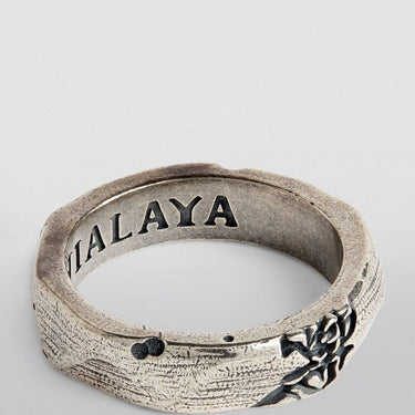 Nialaya Men's Carved Vintage Silver Ring