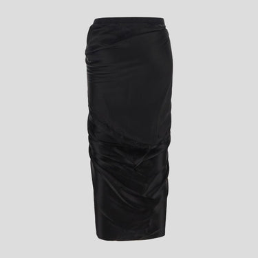 Rick Owens Women Wrap Skirt In Black Cupro