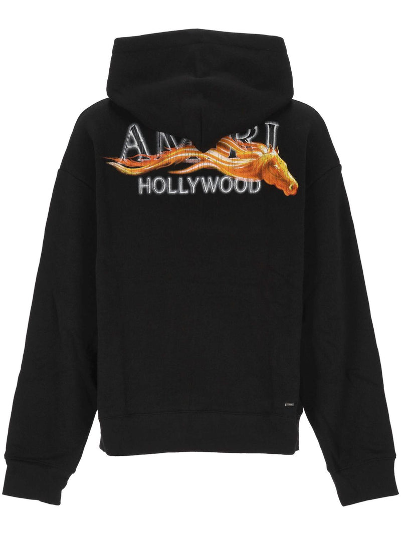 Amiri Hollywood Horse Hoodie Black
