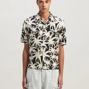 Palm Angels Palms Allover Shirt S/S Black Off White