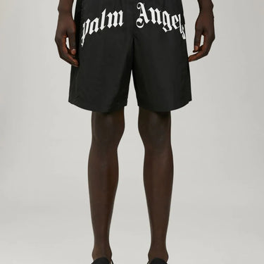 Palm Angels Classic Logo Swimshorts Black White