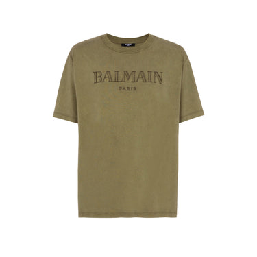 Balmain Vintage Balmain Embroidered T-Shirt Khaki