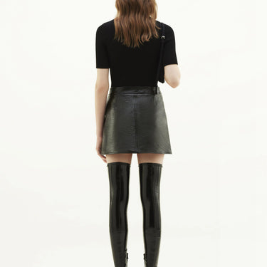 Courreges Women Vinyl Mini Skirt Reedition Black