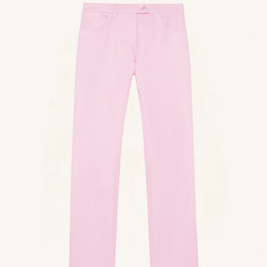 Courreges 5-Pocket Vinyl Straight Pants Pink