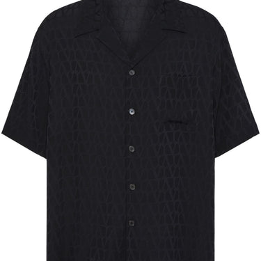 Valentino Embroidered Silk Shirt Black