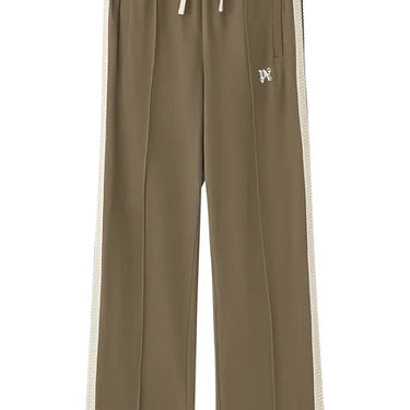 Palm Angels Pa Monogram Piquet Track Pant Brown Off White