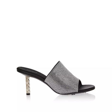 Givenchy Women G Cube Mules In Satin With Strass Silvery