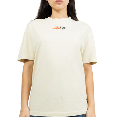 Off White Women The Opposite Casual Tee Beige Black