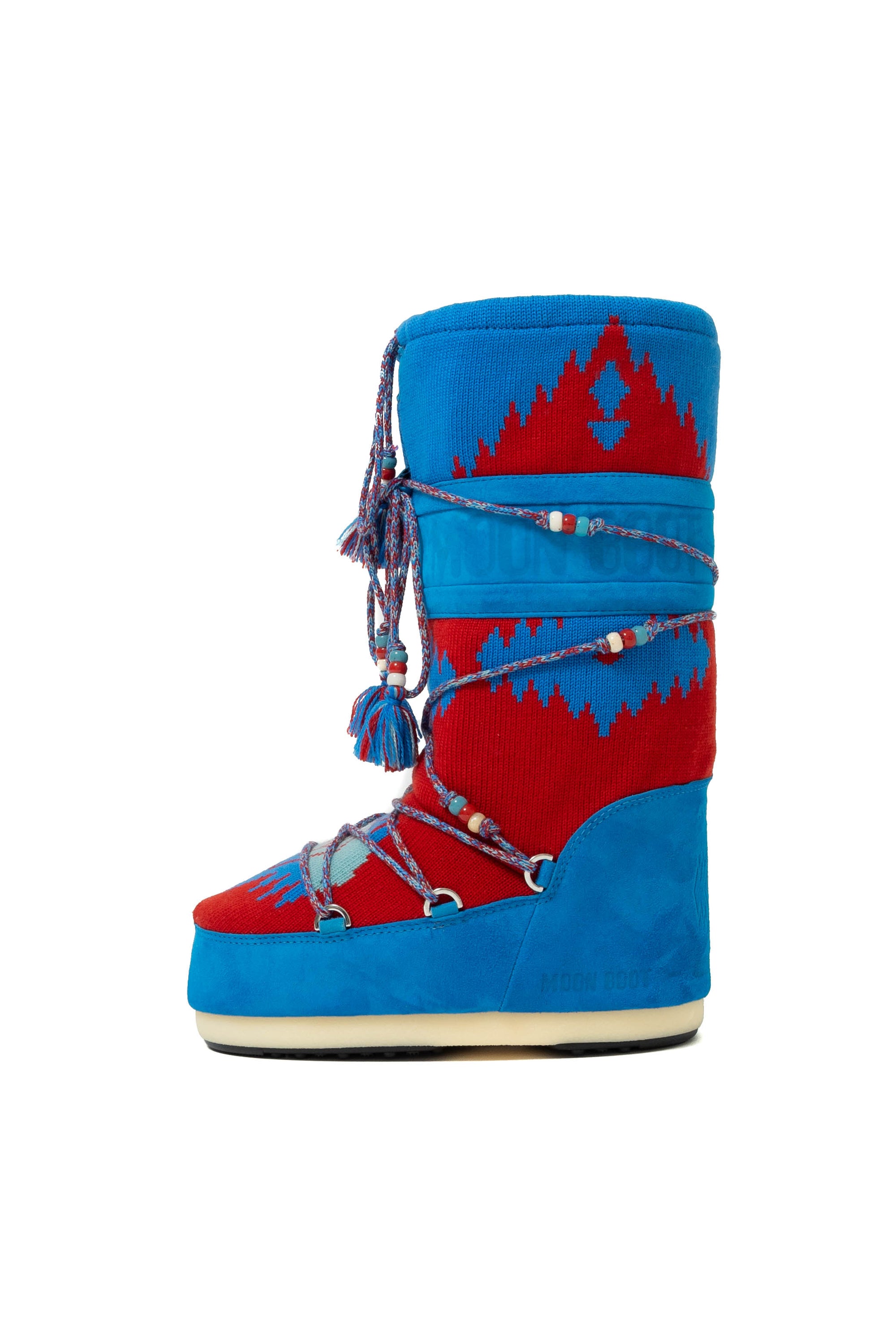 Alanui Icon Knit Moon Boot Red Multicolor