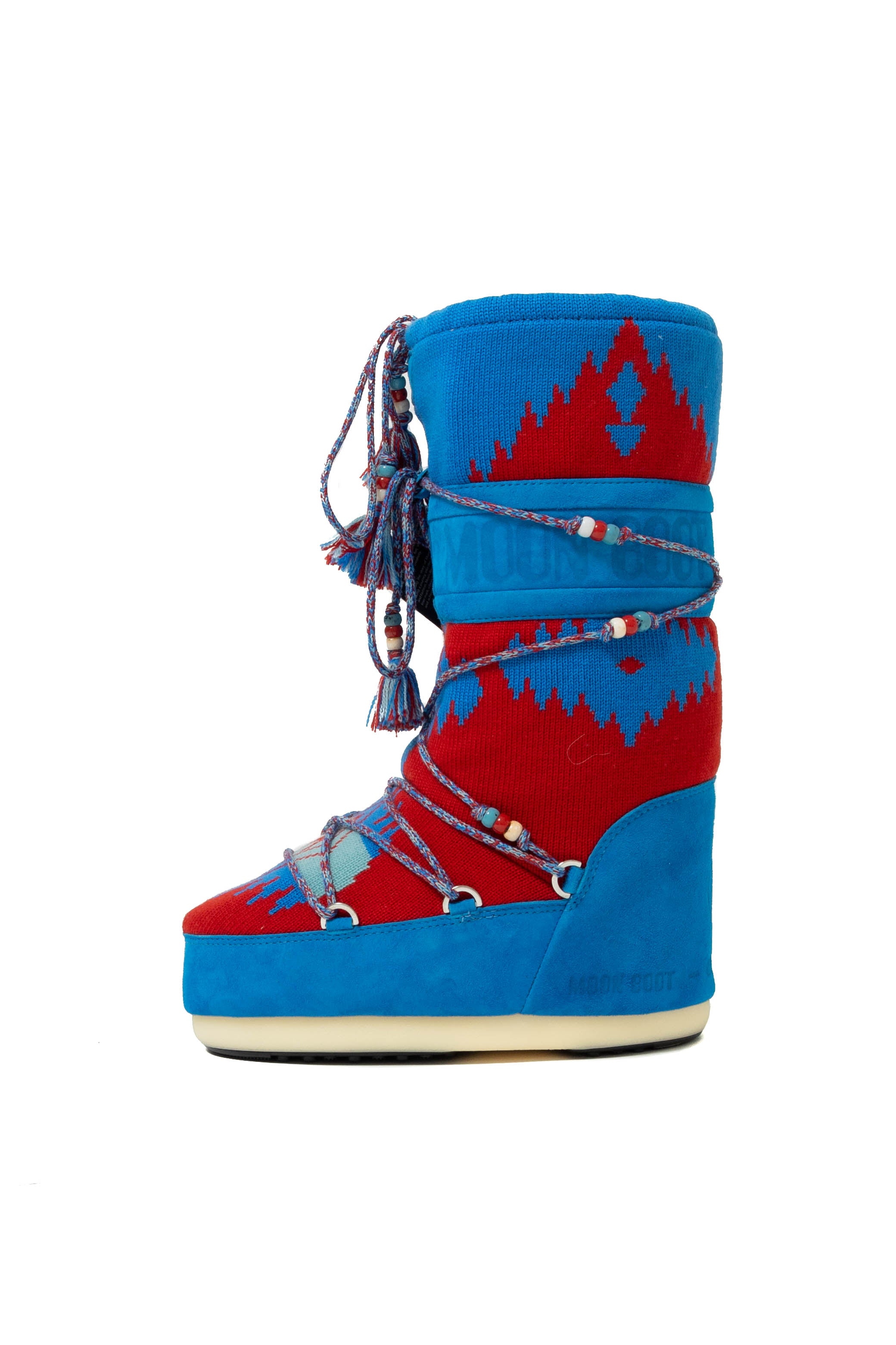 Alanui Icon Knit Moon Boot Red Multicolor
