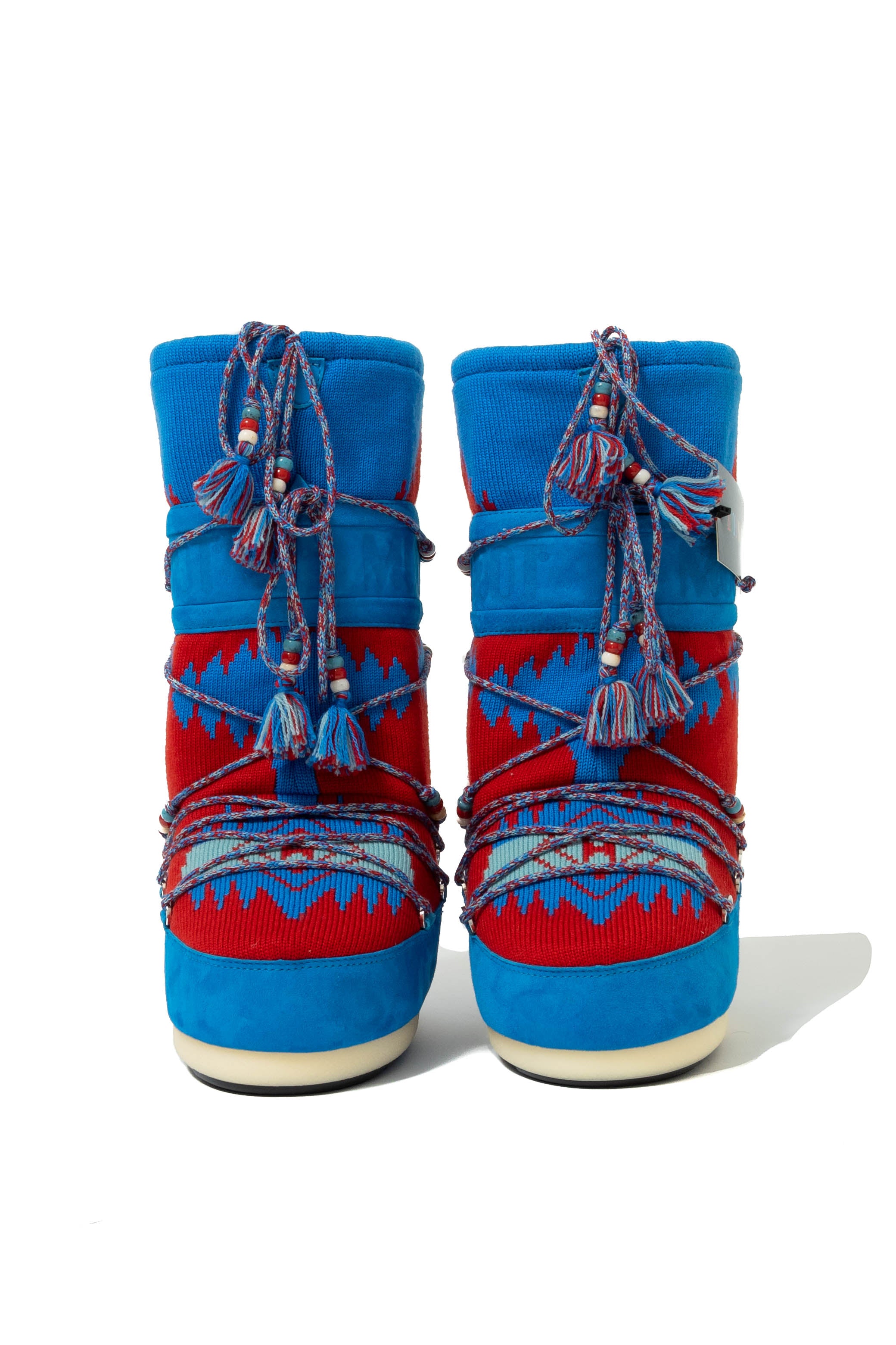 Alanui Icon Knit Moon Boot Red Multicolor