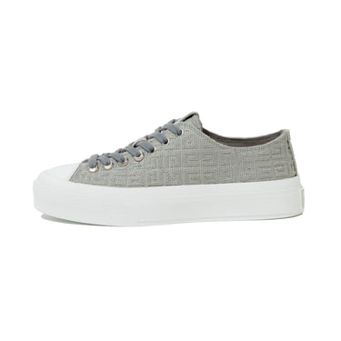 Givenchy W City Sneakers in 4G Embroidered Canvas Storm Grey