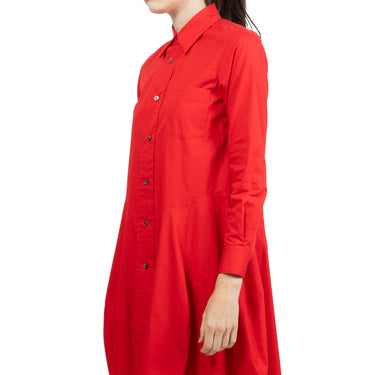 Comme Des Garcons W Asymmetric Shirt Dress Red
