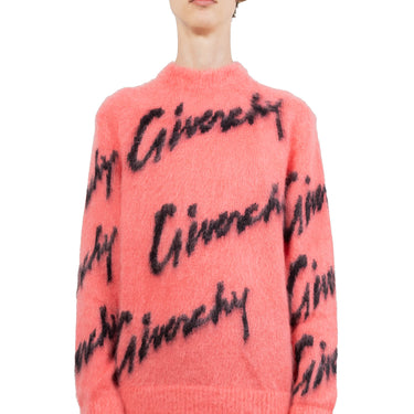Givenchy Embroidered Mohair Blend Sweater Pink/Black